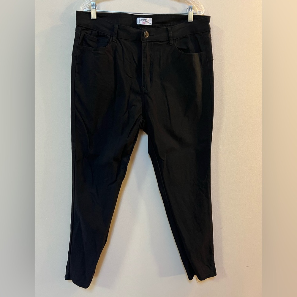 Black Superga High Waist Stretch Jeans Swank A Posh 1X, 14/16